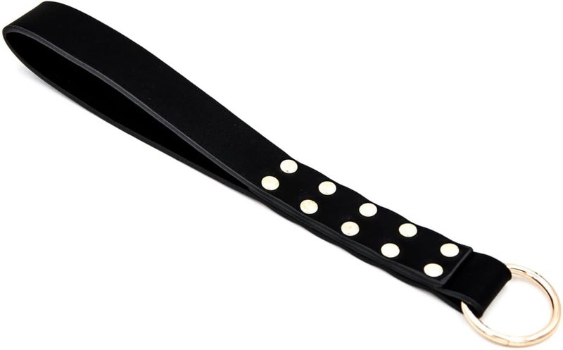 outerunner Store Riding Crop Horse Whip Doule PU with Metal Rivets Black Crop Slapper for Horse Equestrian Sports - Image 1